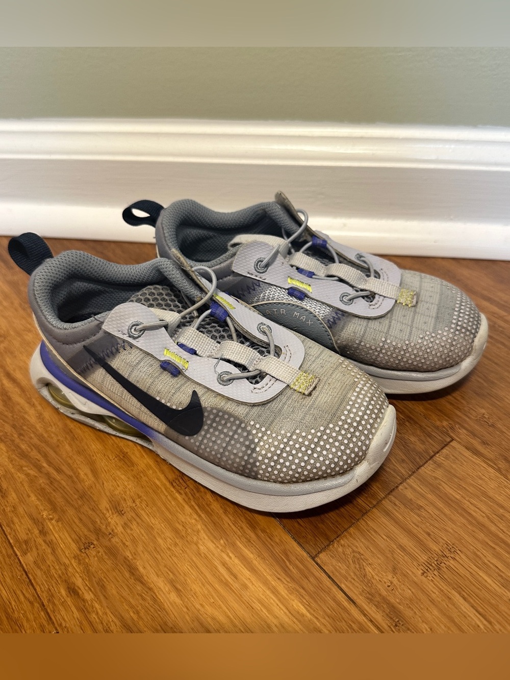 Nike Kids' Gray and Purple Nike Air Max-slide on Sneakers